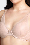 Amante Padded Wired Full Coverage Lace bra - Misty Rose — thumbnail 4